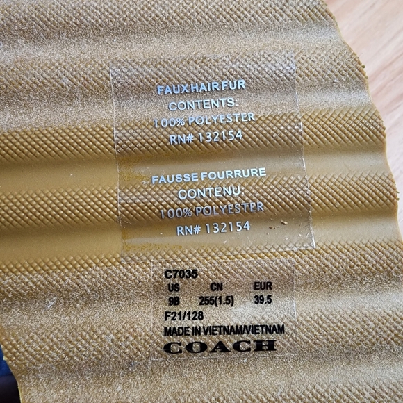 Coach Blue Fuzzy Slippers Size 9B - Picture 9 of 12